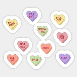 Feminist Stickers, feminism sticker, grl pwr, conversation hearts Sticker